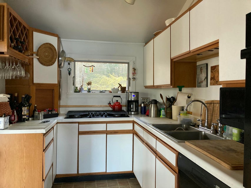 Galley kitchen.